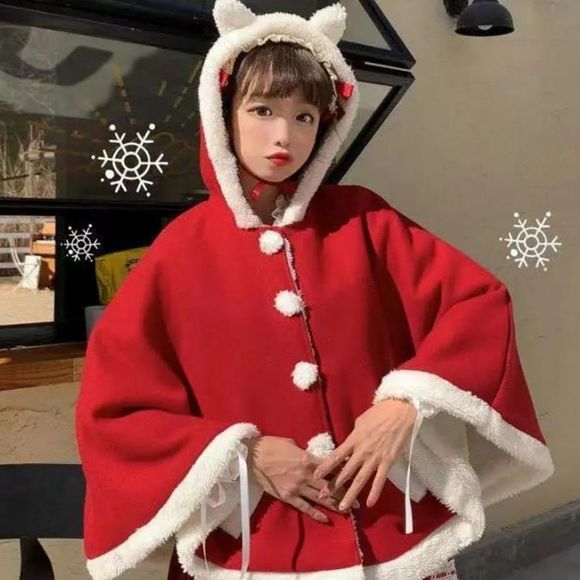 Little Angel Kitty Cat Plush Poncho Cape - Picture 3 of 7